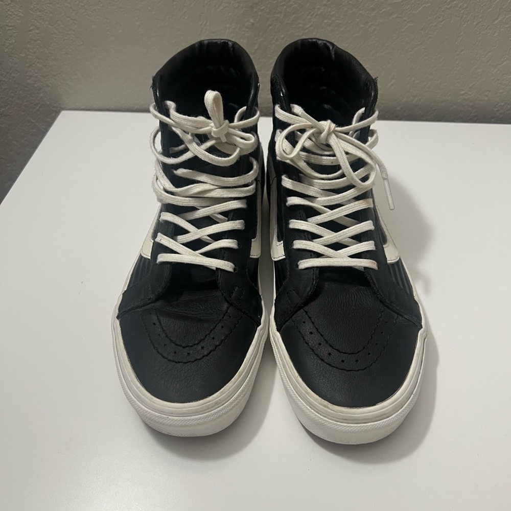 Vans leather Black and White Ankle Boots